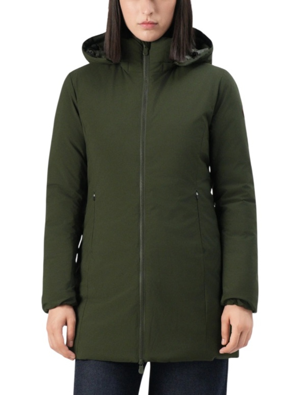 SAVE THE DUCK Rachel Hooded Zip Up Coat Parka Jacket sz S